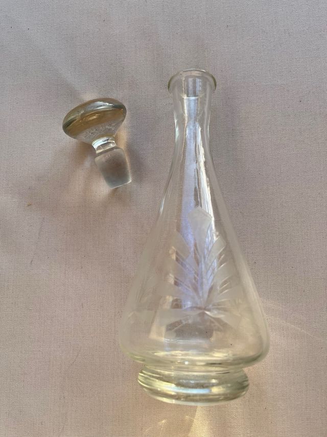 Decantador de vino vintage vidrio soplado 70’s