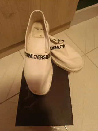 Zapatillas de esparto Replay blancas