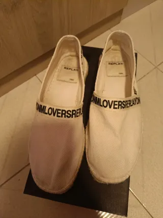 Zapatillas de esparto Replay blancas
