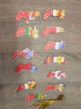 12 Pendentes Natal Winnie the Pooh Meias