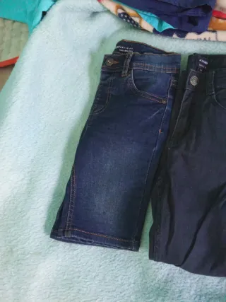 Pantalones cortos niño azul y verde