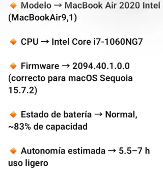 MacBook Air 13 i7 16GB 512GB 2020