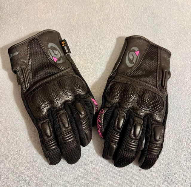 Guantes Moto Chica Negro/Rosa Usados