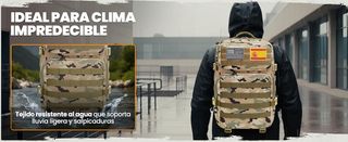 Mochila Táctica 50L Impermeable Prepper Beige