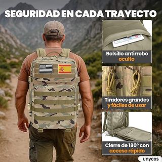 Mochila Táctica 50L Impermeable Prepper Beige