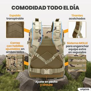 Mochila Táctica 50L Impermeable Prepper Beige