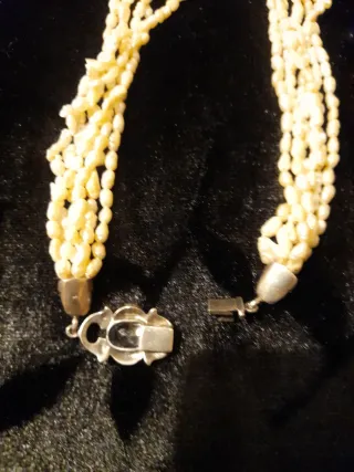 Collar antiguo plata perlas