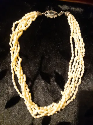 Collar antiguo plata perlas