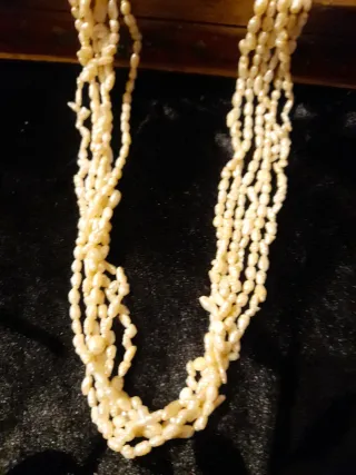 Collar antiguo plata perlas