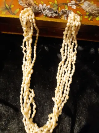 Collar antiguo plata perlas