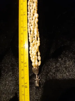 Collar antiguo plata perlas