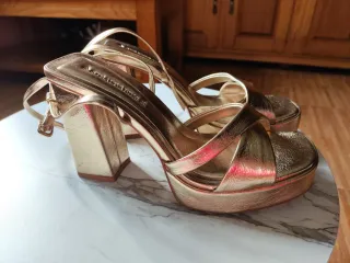 Lote Sandalias y Botines Talla 37 Doradas