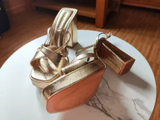 Lote Sandalias y Botines Talla 37 Doradas