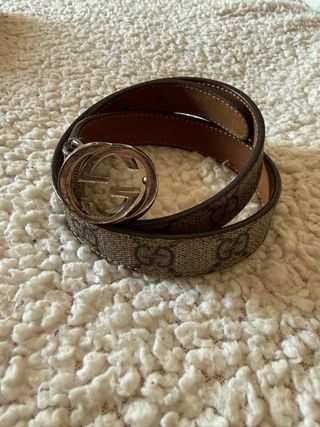 Cintura Gucci monogram beige/marrone