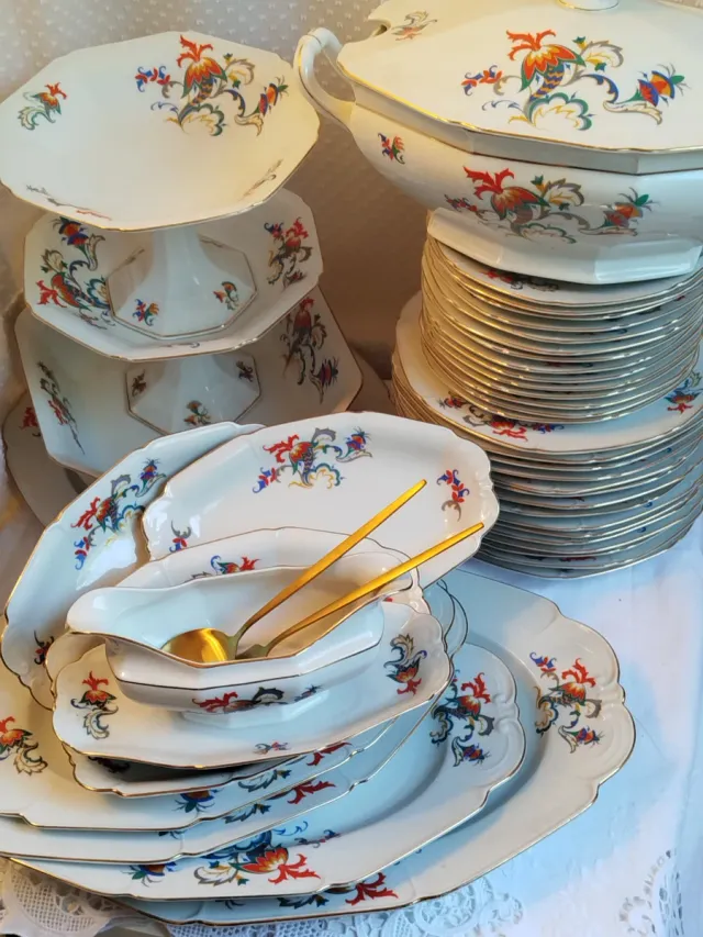 Porcelana, Art Déco Epiag. Checoslovaquia. 80 pzs.