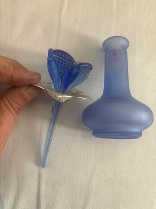 Vasetto Murano Blu Fiore Vetro