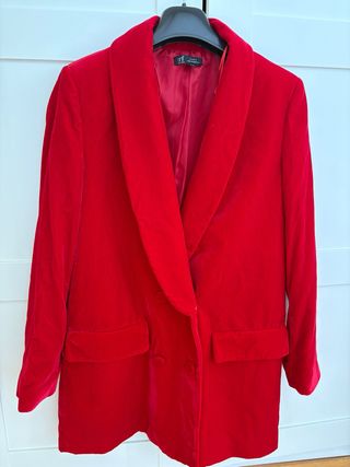 Americana Zara Terciopelo Rojo Talla M