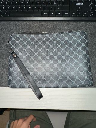 Pochette uomo/donna nera e grigia