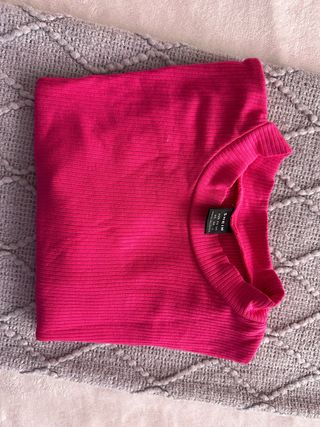 Camiseta básica SHEIN rosa talla XS