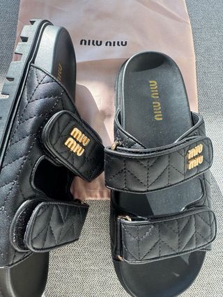 Chanclas Miu Miu nere nuove da donna