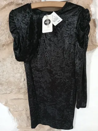 Vestido Terciopelo Negro Celop Talla L