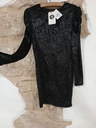 Vestido Terciopelo Negro Celop Talla L