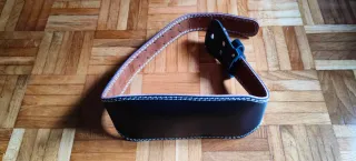 Cinturón culturismo cuero negro