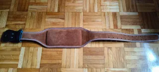 Cinturón culturismo cuero negro