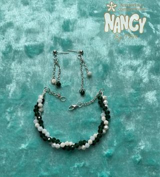 Conjunto Joyería Nancy Perlas Blanco y Negro
