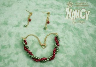 Conjunto Joyería Nancy Perlas Blanco y Negro