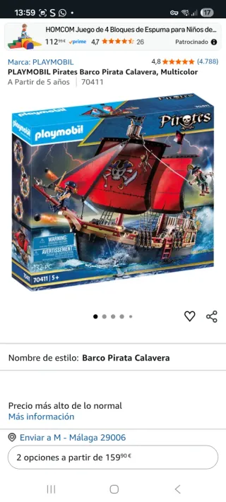 Barco Pirata Calavera Playmobil 70411 DESCATALOGAD