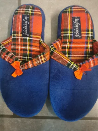 Pantofole De Fonseca Natale Blu e Rosso