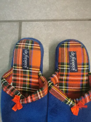 Pantofole De Fonseca Natale Blu e Rosso