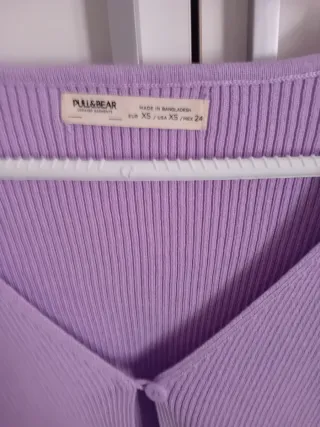 Cárdigan lila pastel