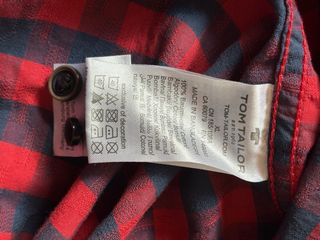 Camicia Tom Tailor Uomo XL a Quadri Rossi e Blu