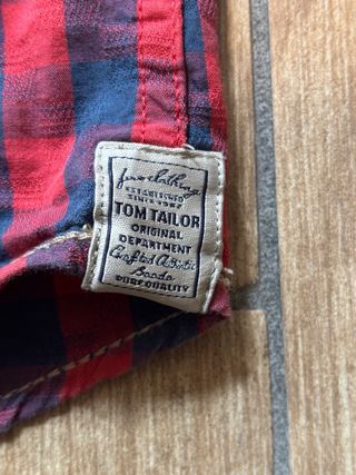 Camicia Tom Tailor Uomo XL a Quadri Rossi e Blu