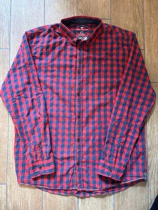 Camicia Tom Tailor Uomo XL a Quadri Rossi e Blu
