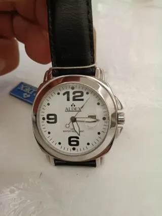Orologio Aldex Uomo Bianco Pelle Nera