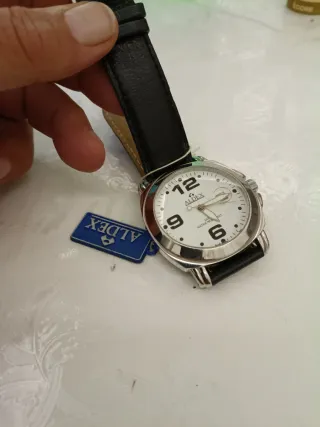 Orologio Aldex Uomo Bianco Pelle Nera