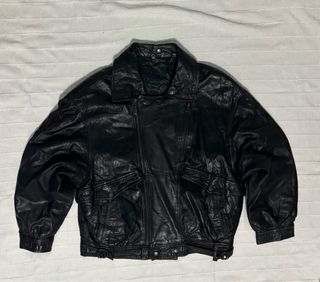 Chaqueta Cuero Vintage Negra cortefiel XL