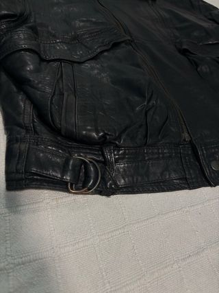 Chaqueta Cuero Vintage Negra cortefiel XL