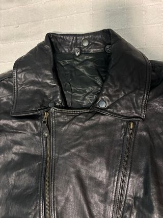 Chaqueta Cuero Vintage Negra cortefiel XL