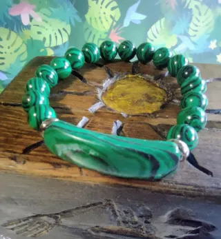 Pulsera de cuentas piedra Malaquita