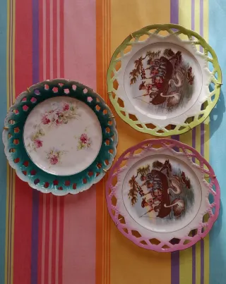 3 Antichi Piatti Decorativi