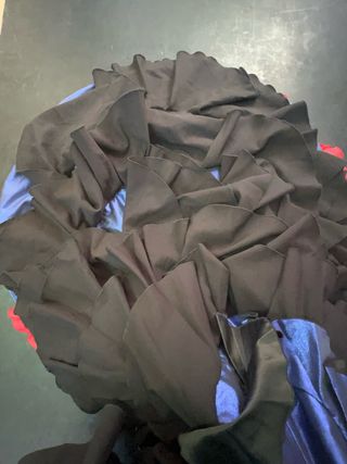 Bata de Cola Flamenco Azul y Negro