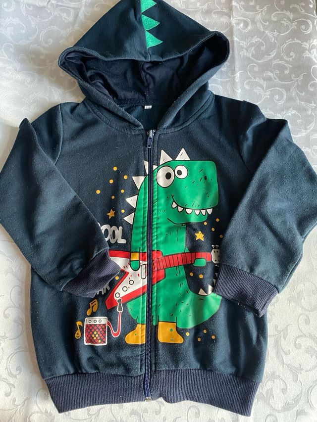 Felpa leggera bambino dinosauro 4/5 anni garzato