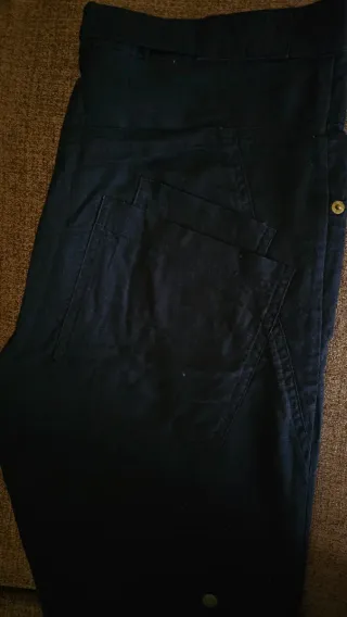 Pantaloni chino uomo lino/cotone blu