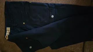 Pantaloni chino uomo lino/cotone blu