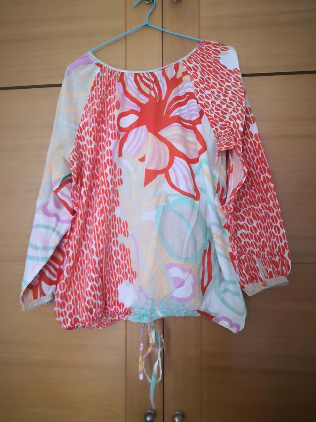 Blusa Antik Batik Algodón Talla M Estampada