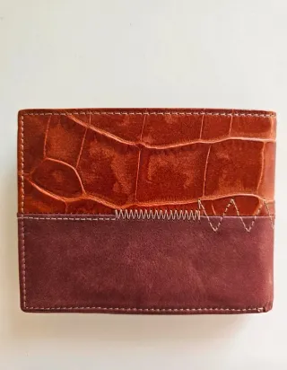 Portafogli B. Cavalli uomo pelle marrone e rossa